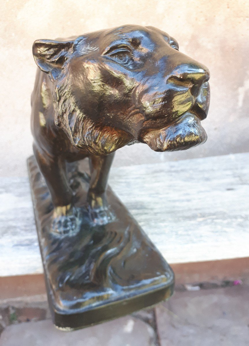 Bronze Sculpture Of A Tiger On The Prowl, By Georges Gardet-photo-4