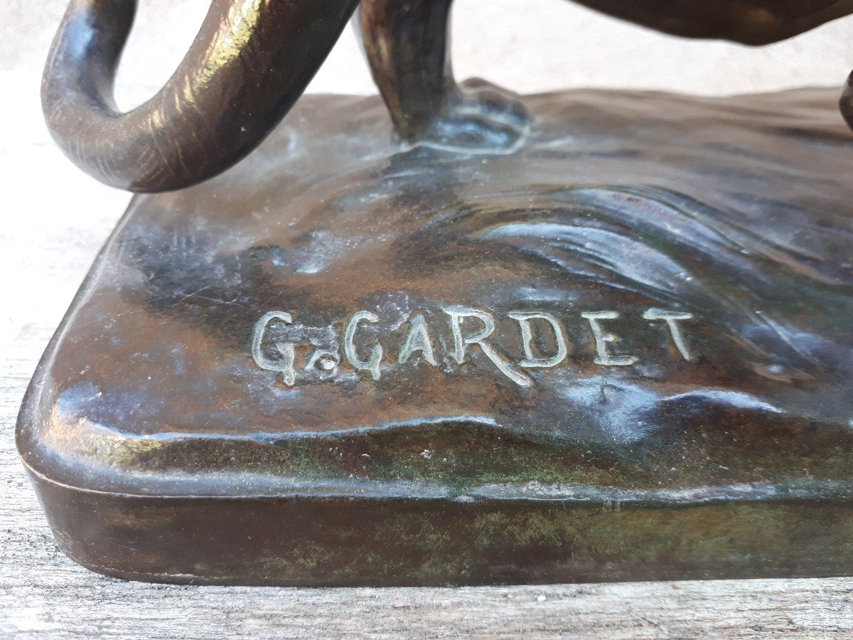 Bronze Sculpture Of A Tiger On The Prowl, By Georges Gardet-photo-7