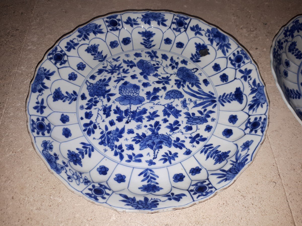 Pair Of Chinese Blue And White Plates, Kangxi Period China-photo-3