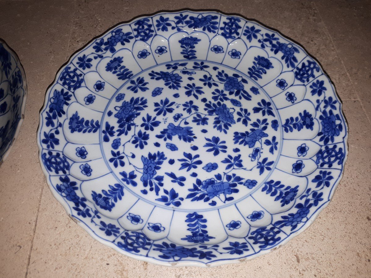 Pair Of Chinese Blue And White Plates, Kangxi Period China-photo-1