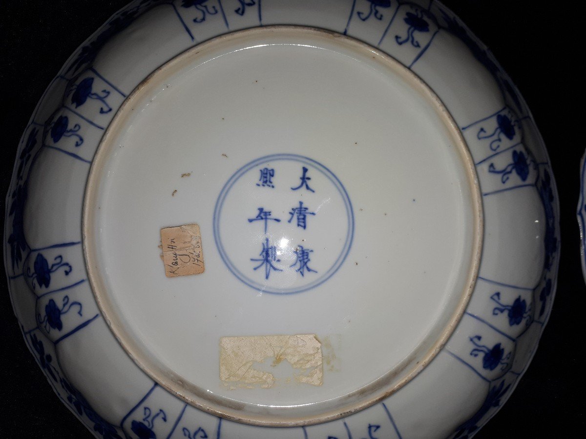 Pair Of Chinese Blue And White Plates, Kangxi Period China-photo-5