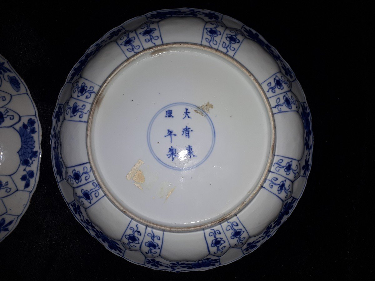 Pair Of Chinese Blue And White Plates, Kangxi Period China-photo-6