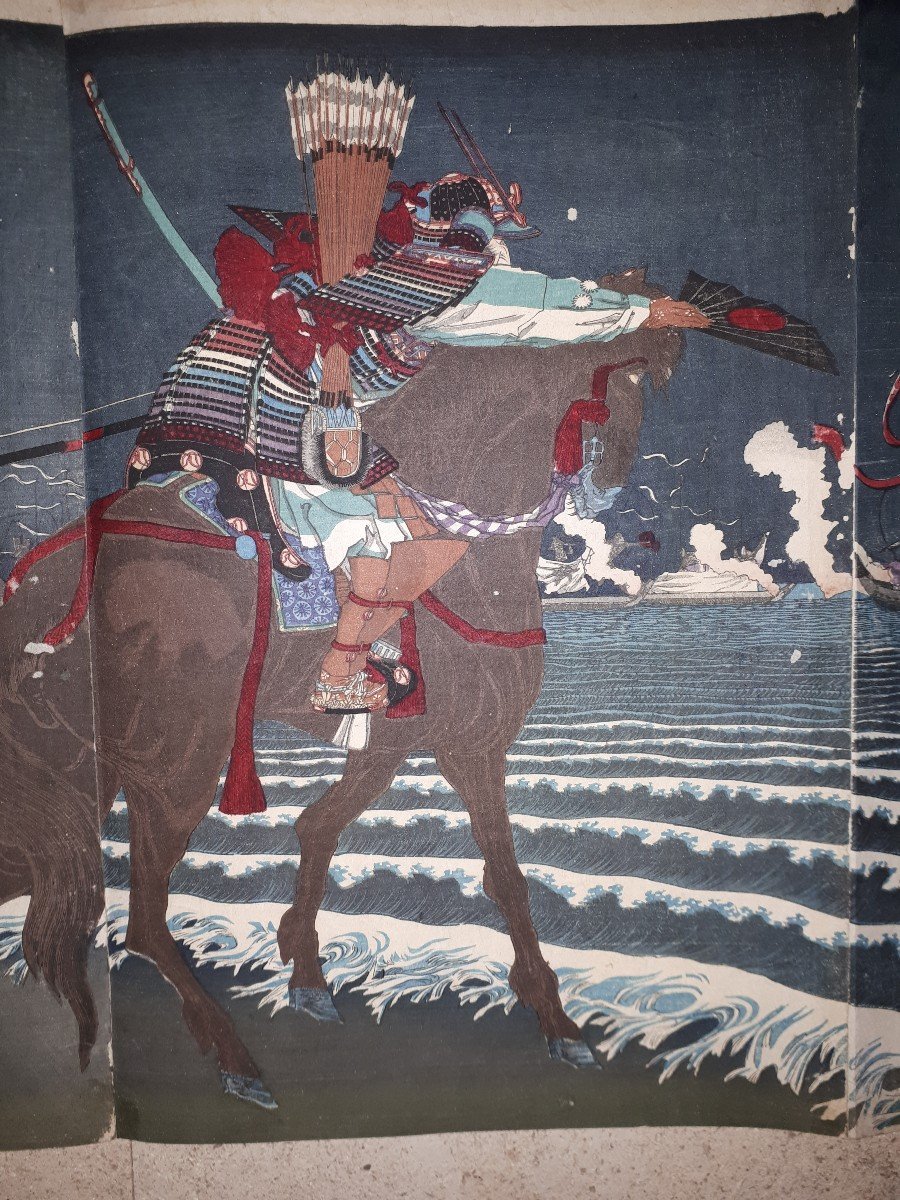 Estampe Originale De Toyonobu Utagawa, Japon ère Meiji-photo-3