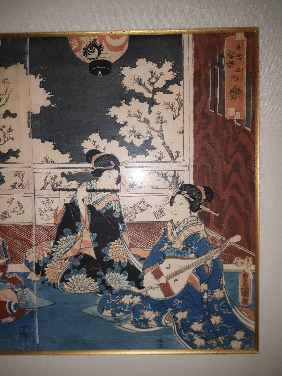 Estampe Originale De Utagawa Kunisada (Toyokuni III), Japon époque d'Edo-photo-4