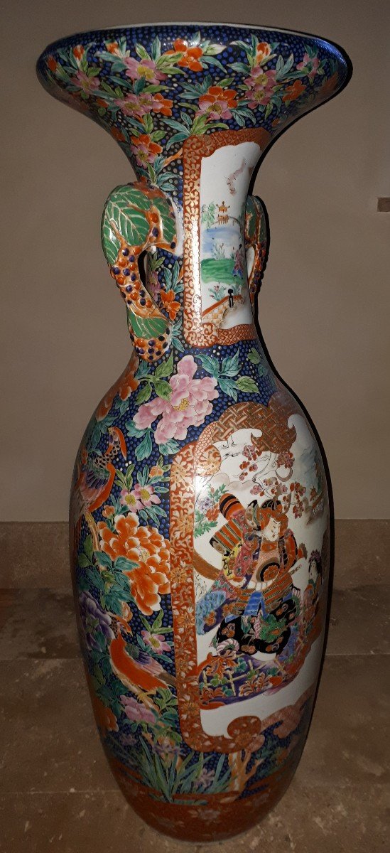 Important Japanese Arita Porcelain Vase With Imari Samurai Decoration, Japan 19th Century-photo-4