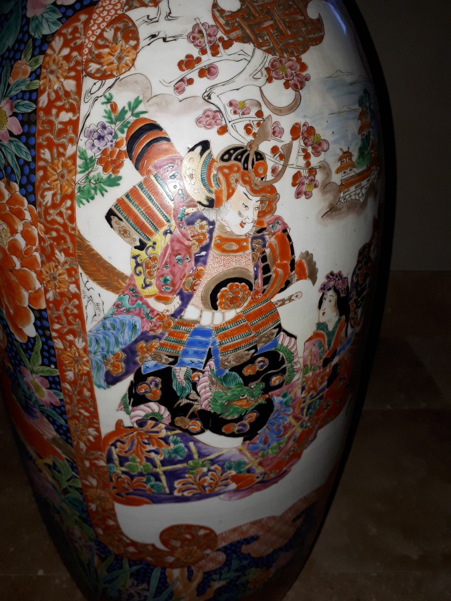 Important Japanese Arita Porcelain Vase With Imari Samurai Decoration, Japan 19th Century-photo-5