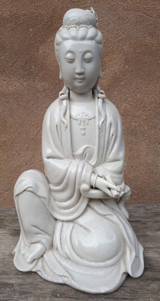 Blanc De Chine Guanyin Sculpture, Qing Dynasty-photo-2