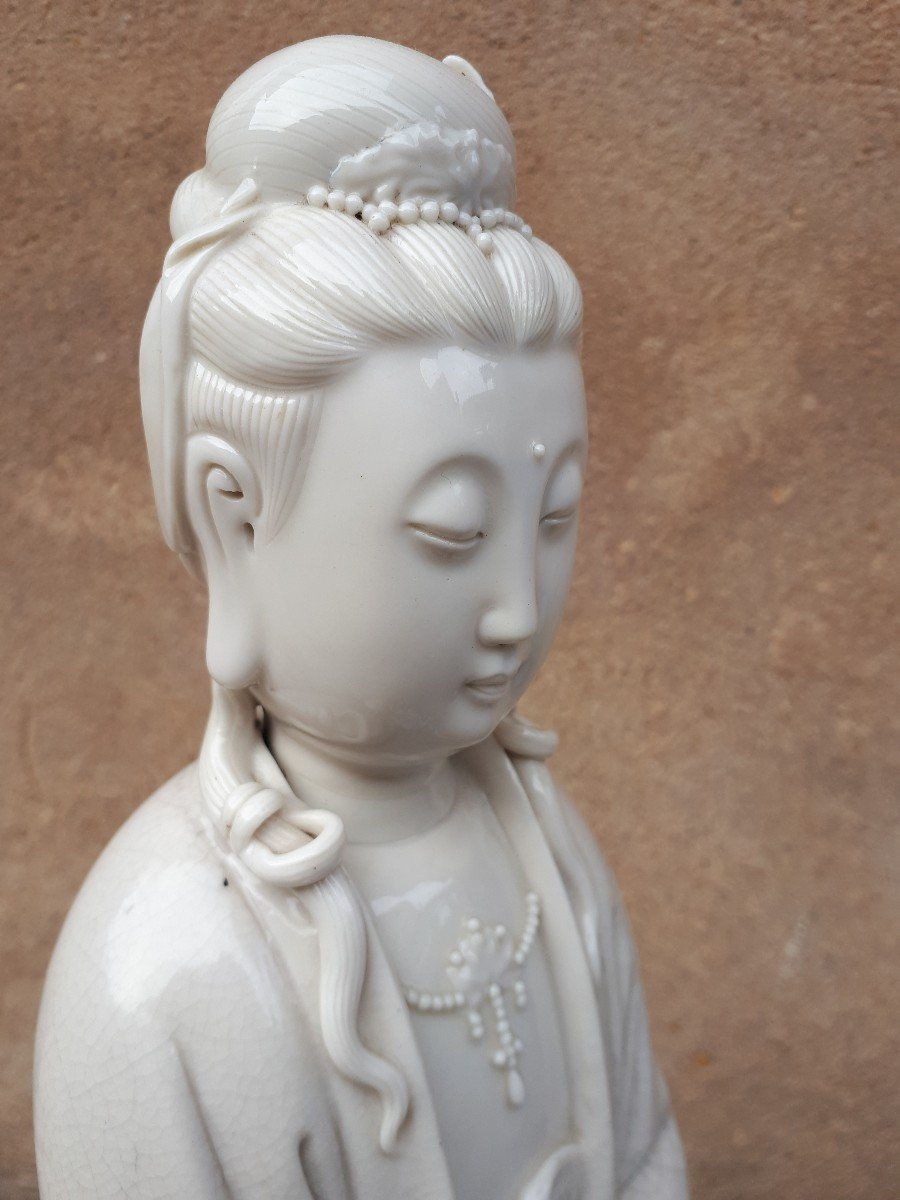 Blanc De Chine Guanyin Sculpture, Qing Dynasty-photo-8