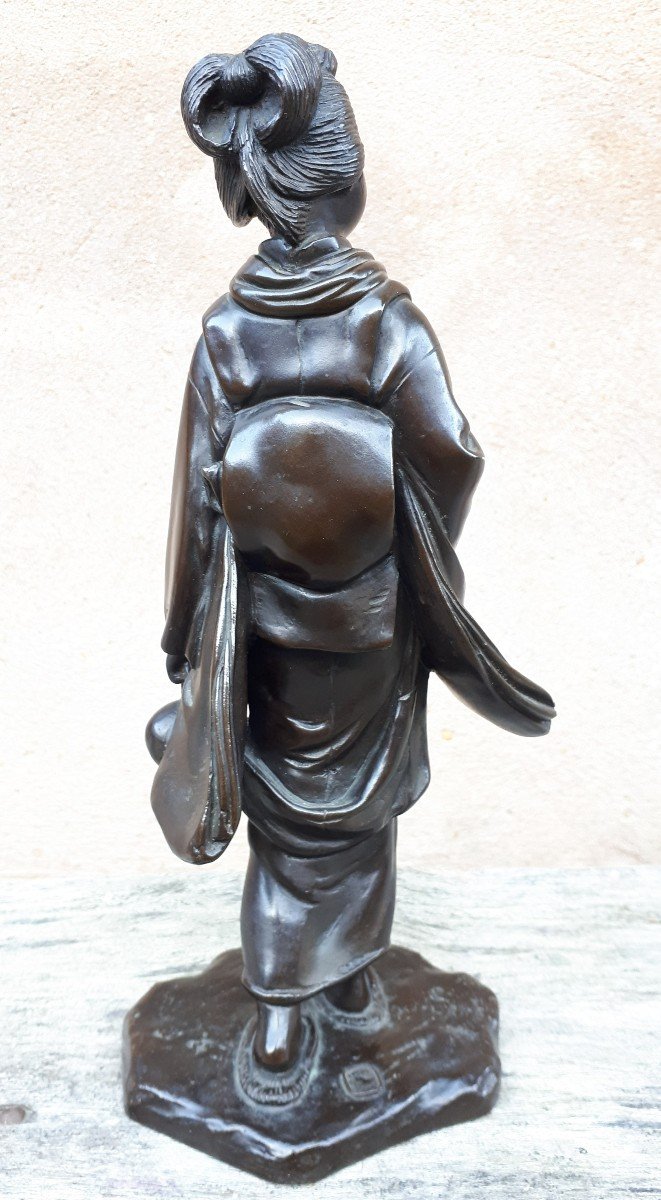 Okimono - Sculpture En Bronze Par Genryusai Seiya, Japon ère Meiji-photo-4