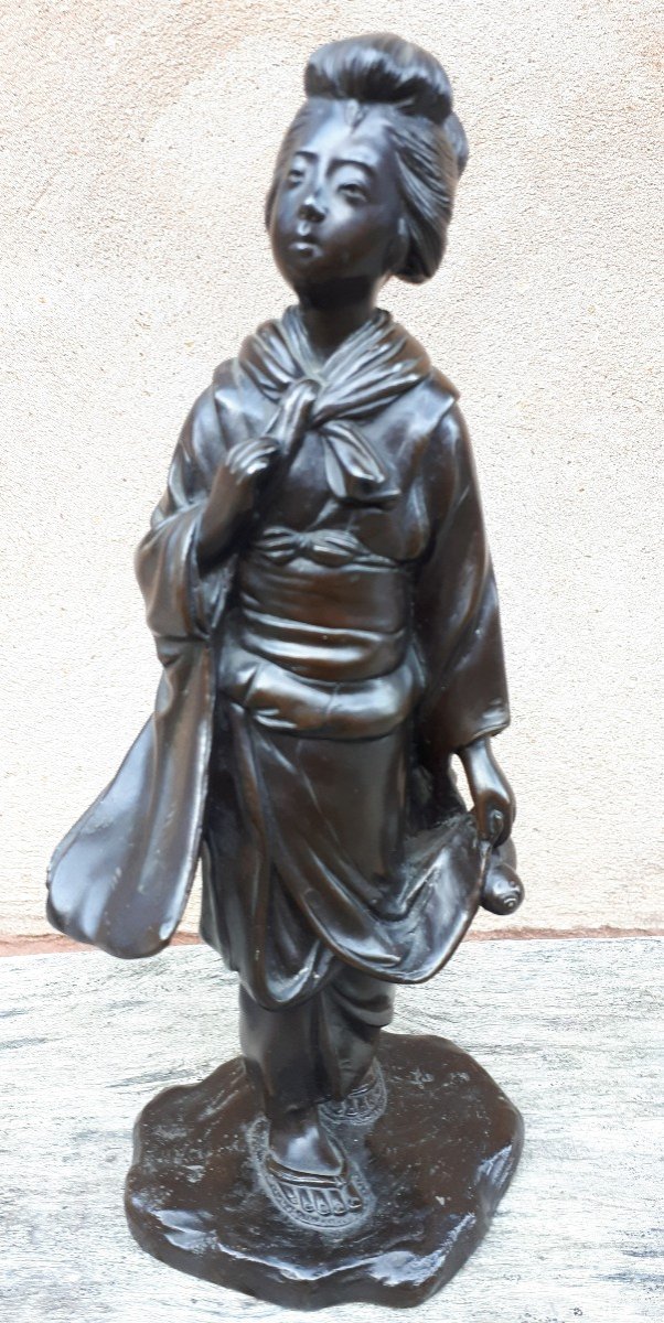 Okimono - Sculpture En Bronze Par Genryusai Seiya, Japon ère Meiji-photo-4