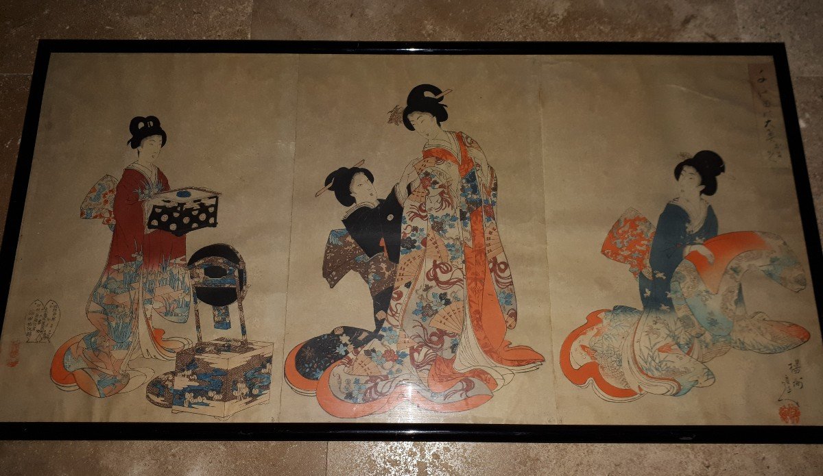 Two Original Woodblock Prints By Chikanobu Yoshu, Japan Meiji Era-photo-1