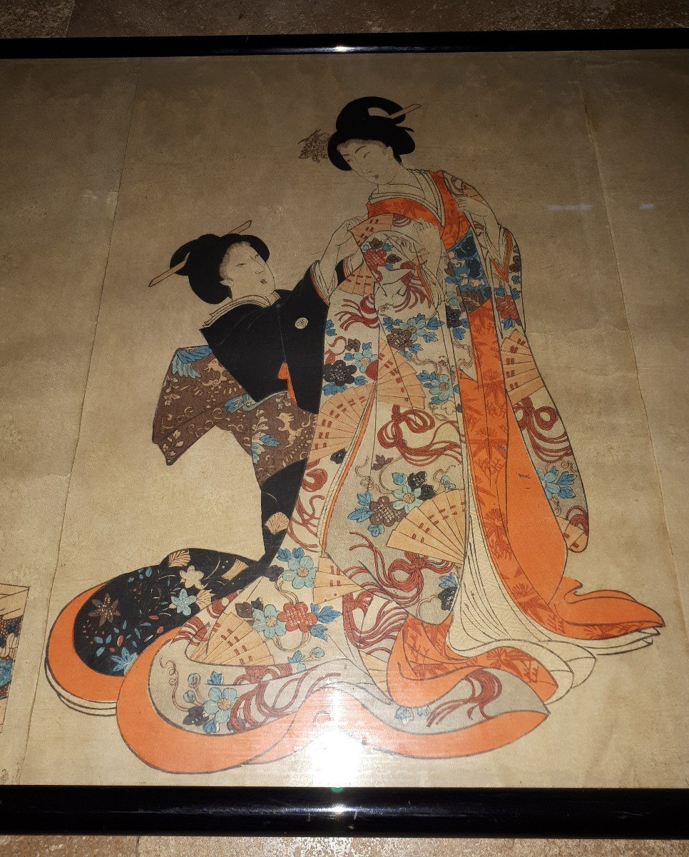 Two Original Woodblock Prints By Chikanobu Yoshu, Japan Meiji Era-photo-3