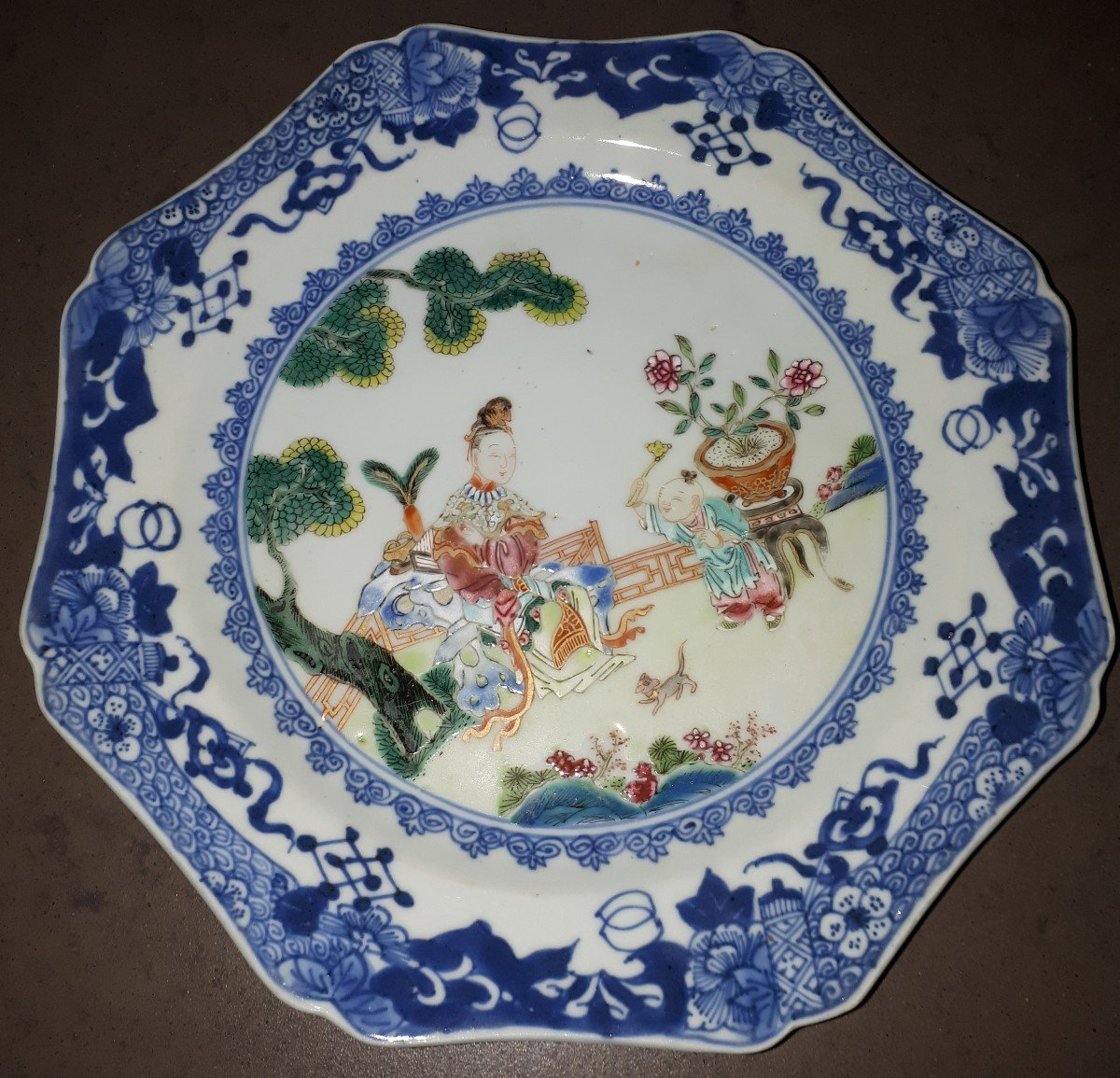 Pair Of Chinese Famille Rose Plates, China, Qianlong Period-photo-3