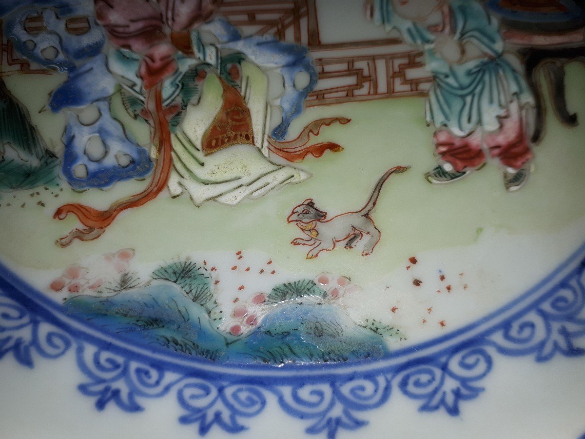 Pair Of Chinese Famille Rose Plates, China, Qianlong Period-photo-2