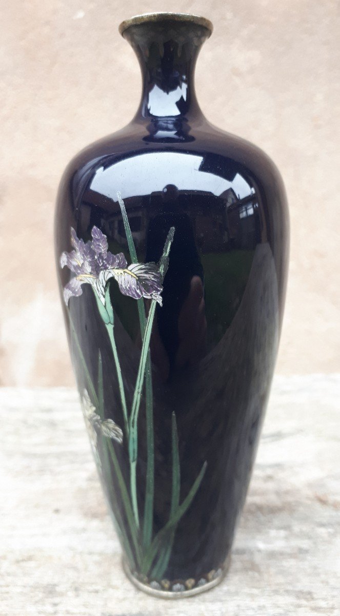 Japanese Cloisonné Enamel Vase By Inaba Nanaho, Meiji Era Japan-photo-2