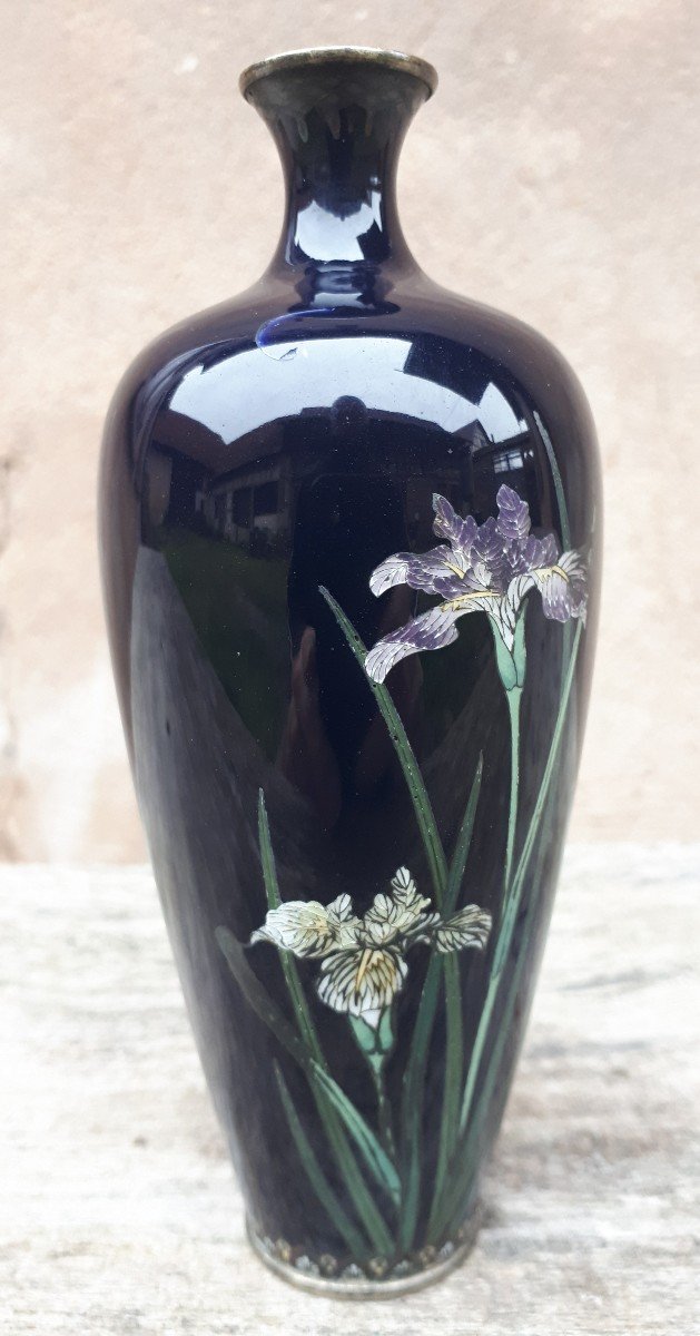 Japanese Cloisonné Enamel Vase By Inaba Nanaho, Meiji Era Japan-photo-2