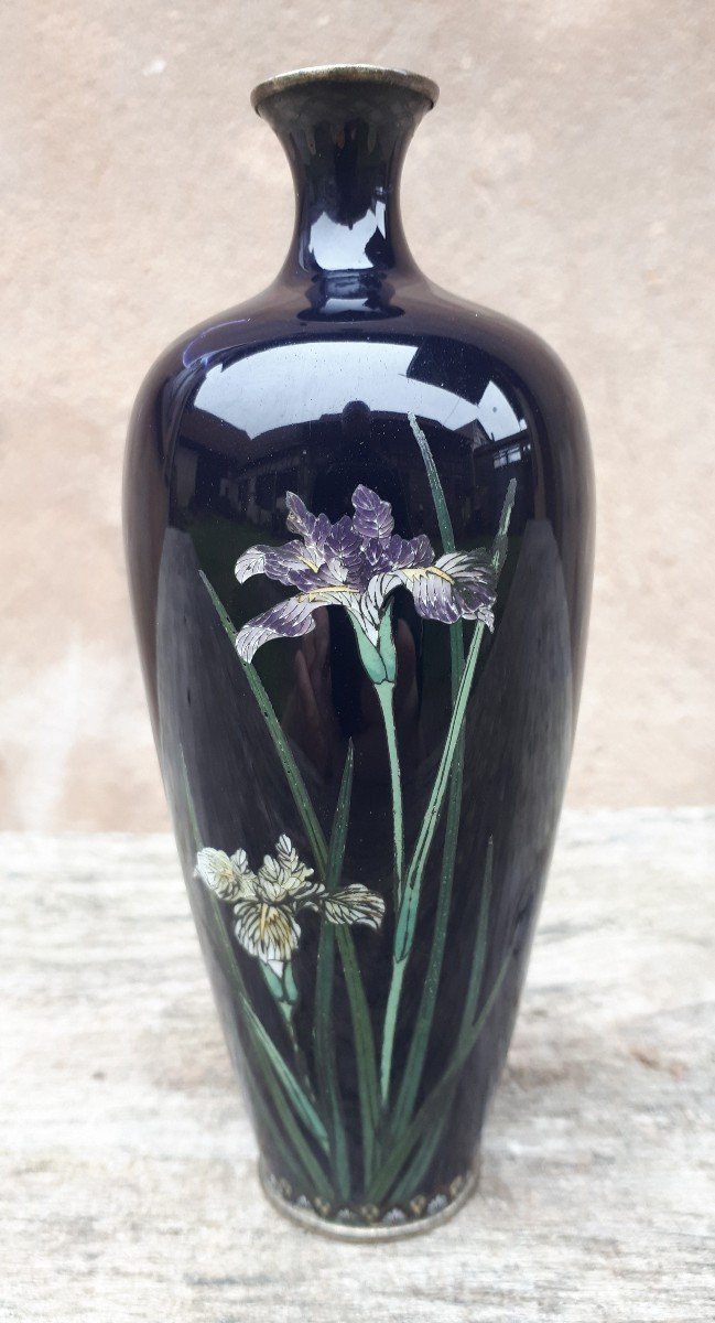 Japanese Cloisonné Enamel Vase By Inaba Nanaho, Meiji Era Japan