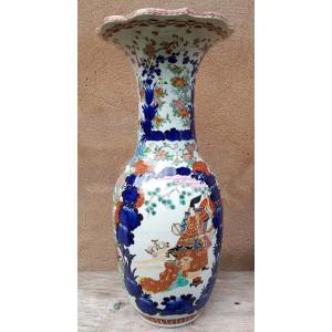 Important Japanese Arita Porcelain Vase With Imari Decor, Japan Nineteenth