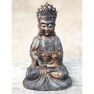 Bodhisattva En Bronze, Chine XXe