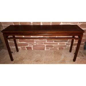 Ancienne Console Chinoise En Bois Dur, Chine Dynastie Qing