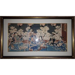 Original Woodblock Print By Utagawa Kunisada (toyokuni III), Japan Edo Period