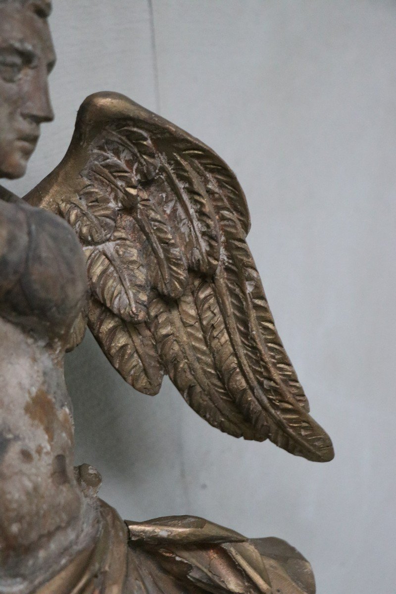 Pair Of Carved Wooden Angels-photo-3