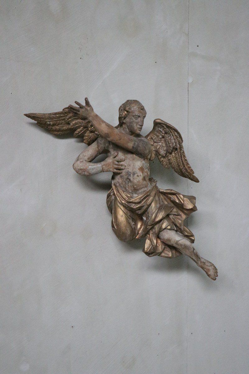 Pair Of Carved Wooden Angels-photo-5