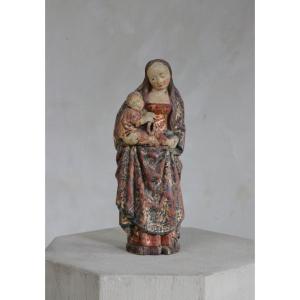 Wooden Statue Of The Madonna And Child Malines