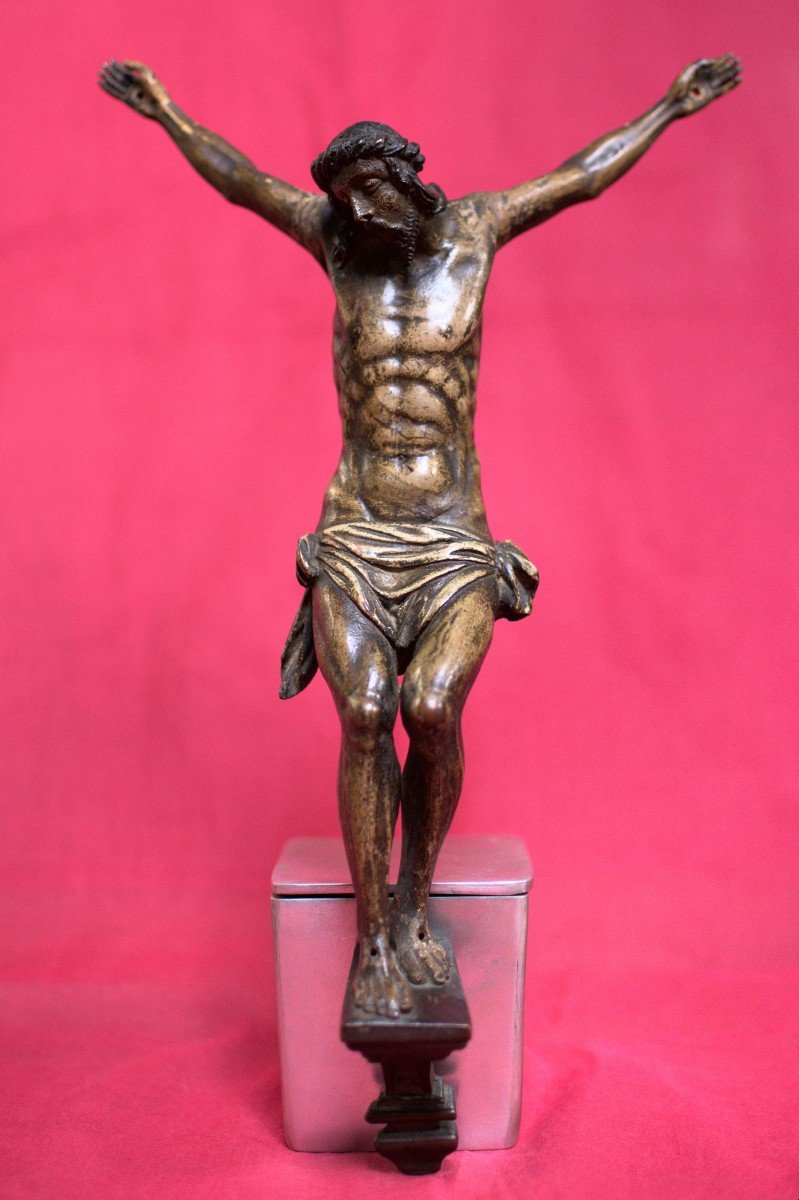 Christ En Bois Polychrome - XVIIe Siècle 17e - Haute époque - Corpus Christi - Crucifix 