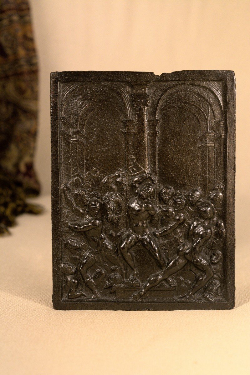 Iron Plaquette - The Flagellation Of Christ - After Moderno - 17th Century - Haute Epoque