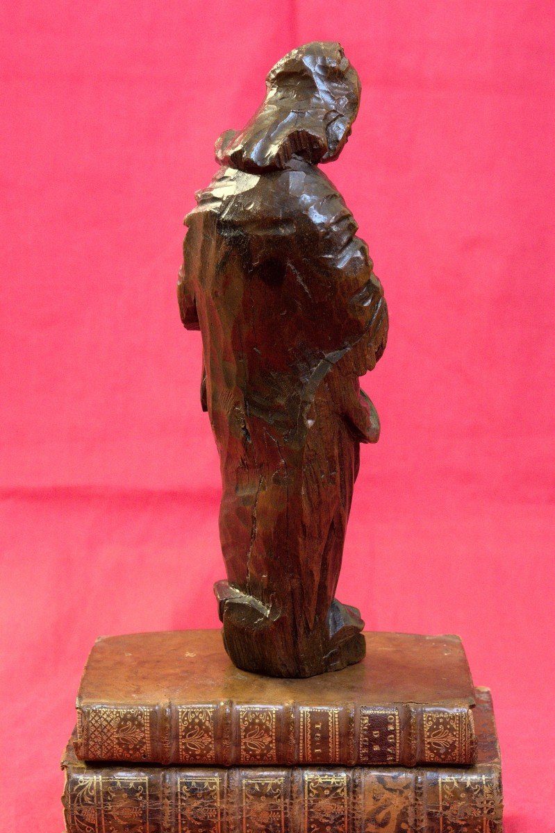 Statuette En Bois - Sainte Femme Ou Vierge - 17e XVIIe Siècle 17 - Statue Religieuse Sculpture-photo-3