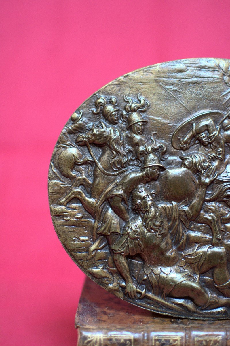 Large Bronze Plaquette  - The Conversion Of Saint Paul - 17th Century - Haute Epoque 17-photo-3