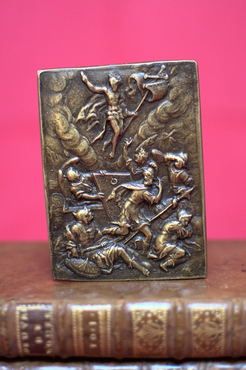 Bronze Plaquette - The Resurrection Of Christ - 17th Century - Haute Epoque 17