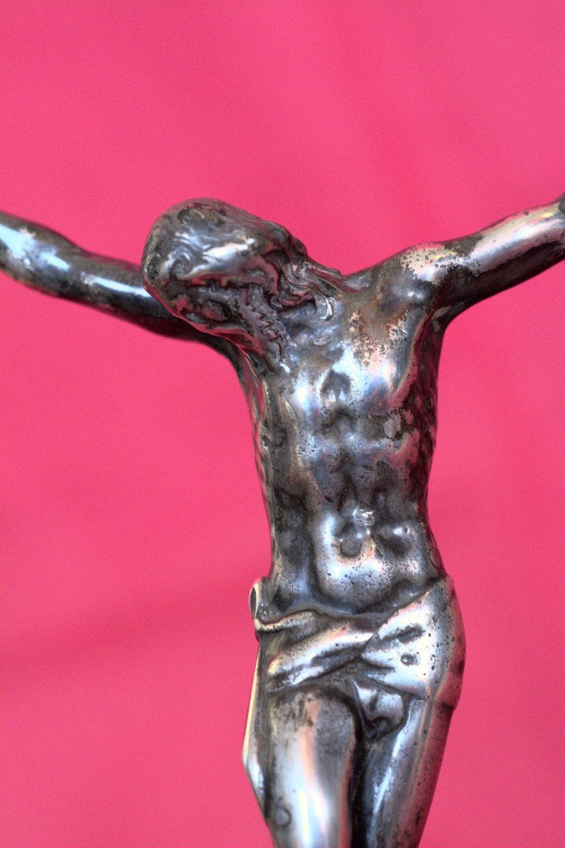 Christ Crucifix - Corpus Christi - Sterling Silver - Italy - 17th Century - Haute Epoque 17-photo-4