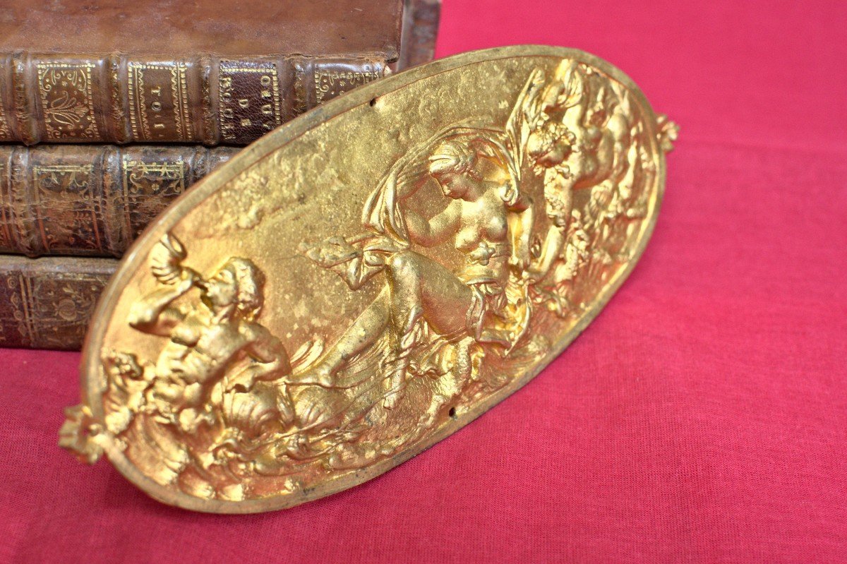 Gilded Bronze Plaquette - Amphitrite & Triton - 19th Century - 19 Sculpture-photo-3