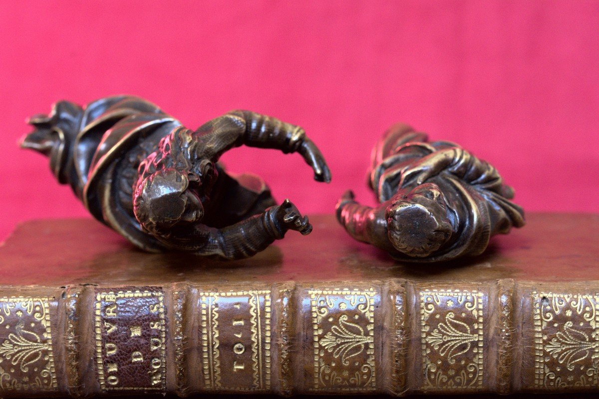 2x Calvary Statuette - Bronze - Saint John & Mary Magdalene - 18th Century 18 Religious-photo-2