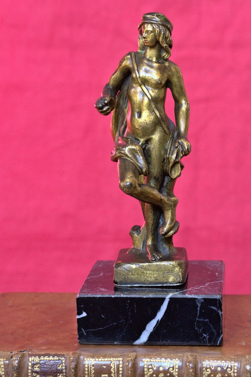 Statuette Mercure ou Hermès - Bronze Doré - XVIIe 17e Siècle Haute Epoque 17-photo-2