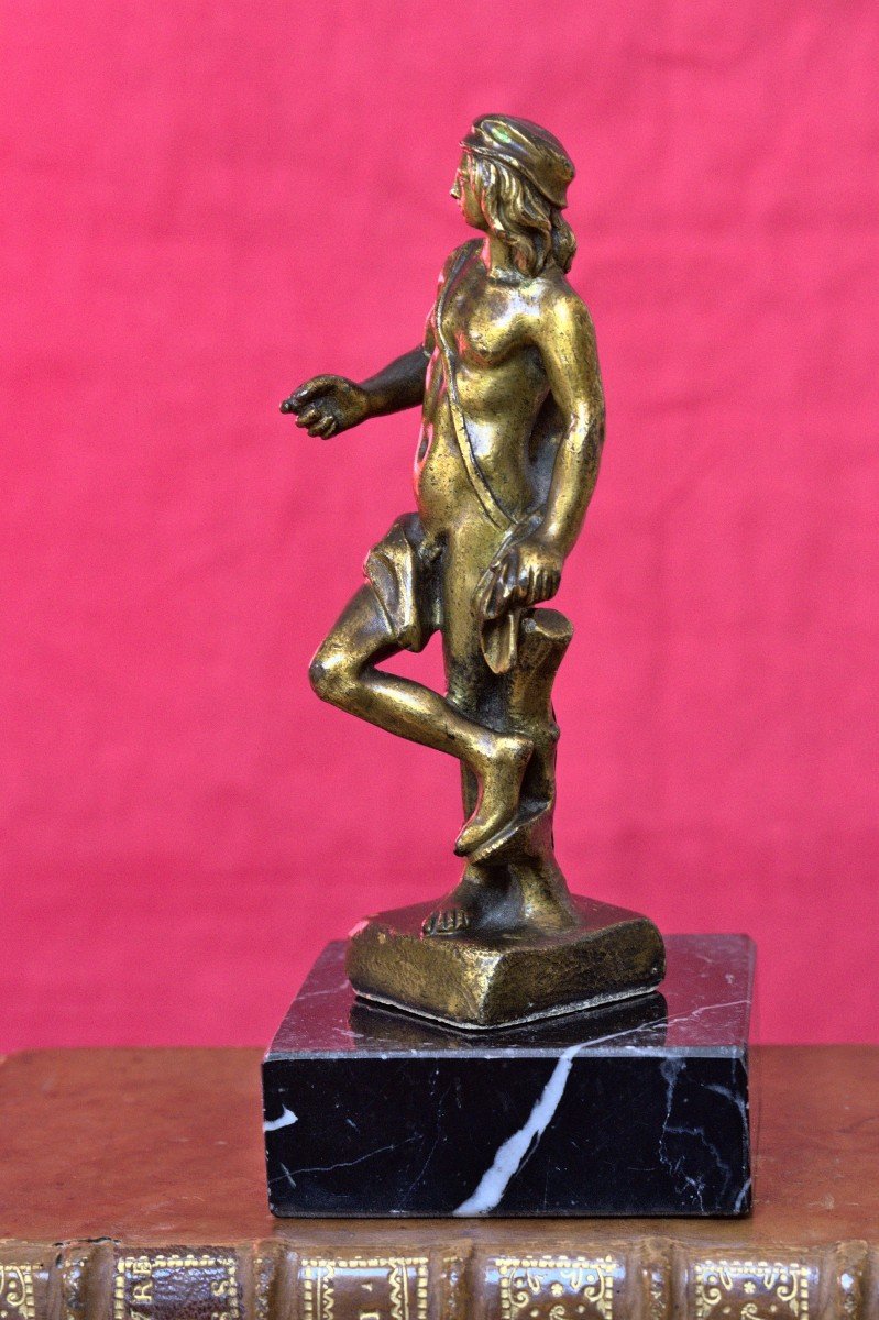 Statuette Mercure ou Hermès - Bronze Doré - XVIIe 17e Siècle Haute Epoque 17-photo-3