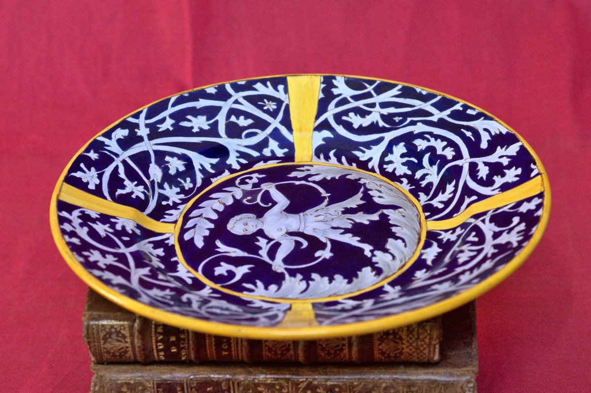 Renaissance Style Plate - Painted Earthenware - 20th Century - Creil Montereau-photo-6