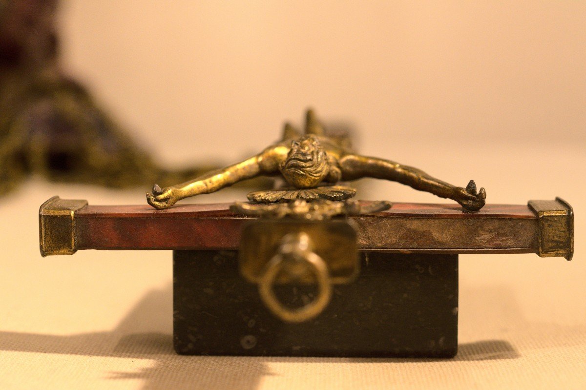 Crucifix - Croix En écaille Et Christ En Bronze Doré - XVIIe Siècle-photo-1