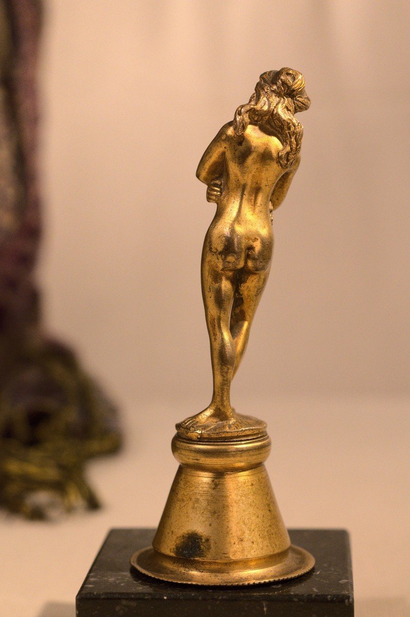 Venus Statuette - Gilded Bronze - 17th Century - Haute Epoque-photo-2