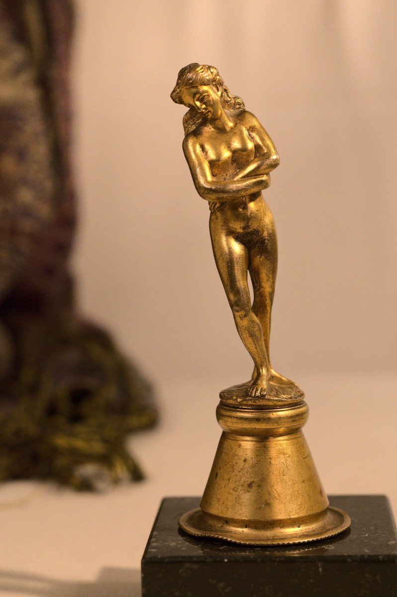 Venus Statuette - Gilded Bronze - 17th Century - Haute Epoque-photo-3