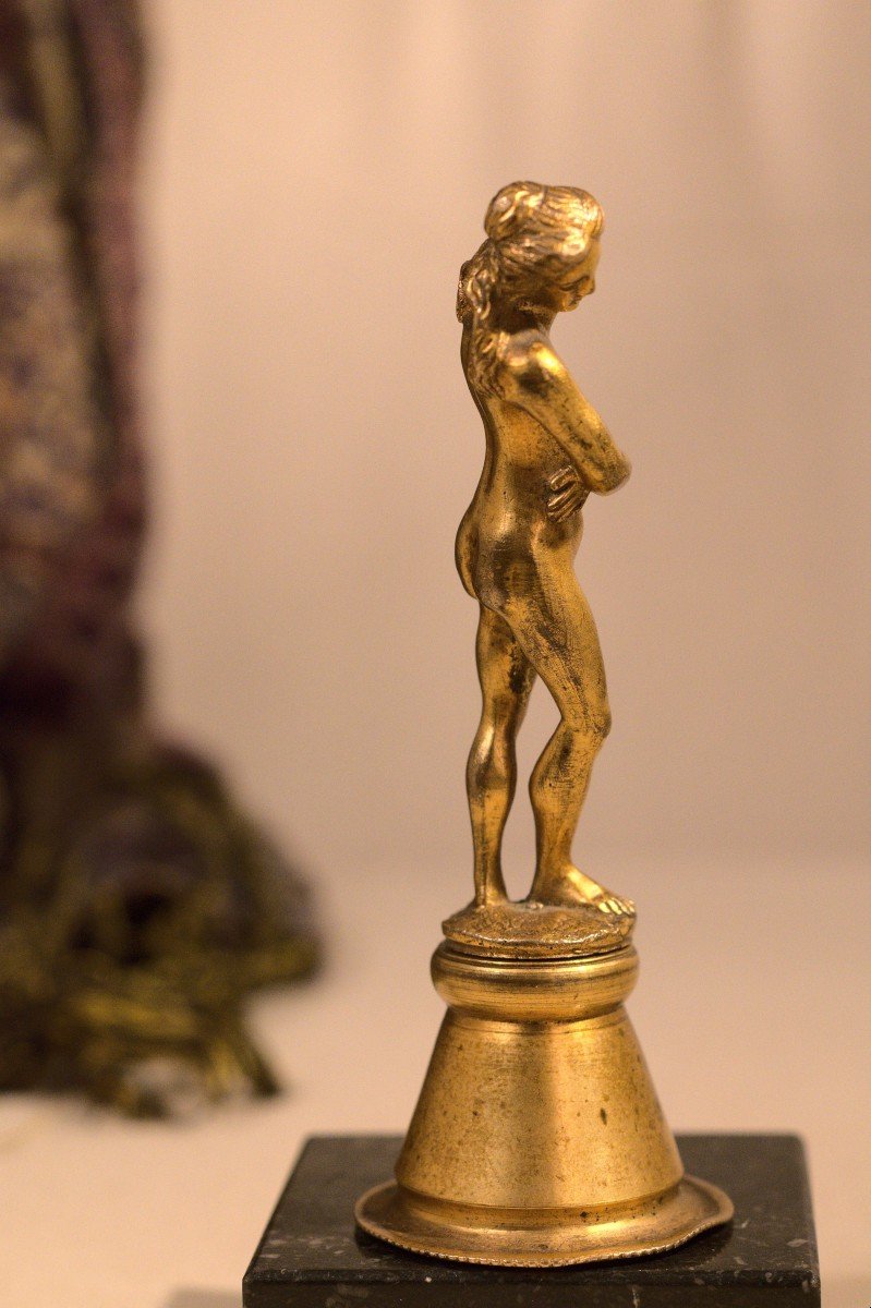 Venus Statuette - Gilded Bronze - 17th Century - Haute Epoque-photo-2