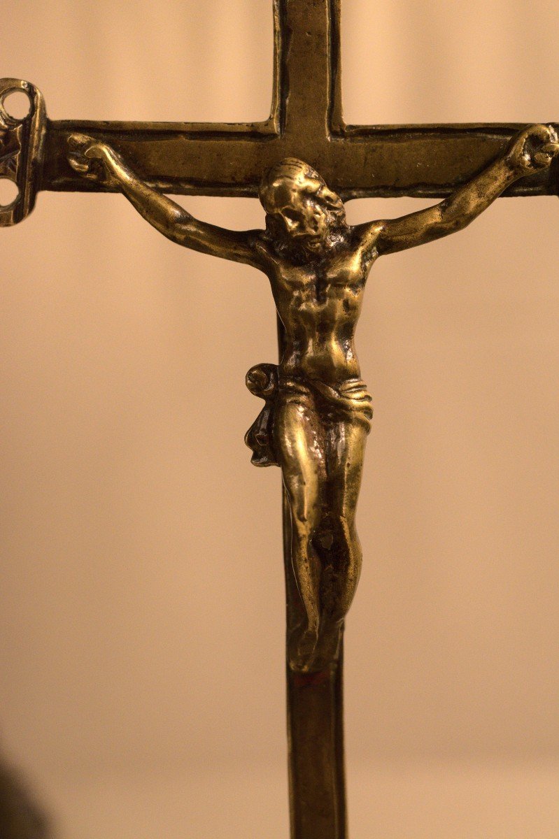 Crucifix - Croix En Bronze - Christ - XVIIe Siècle 17e - Haute Époque-photo-2