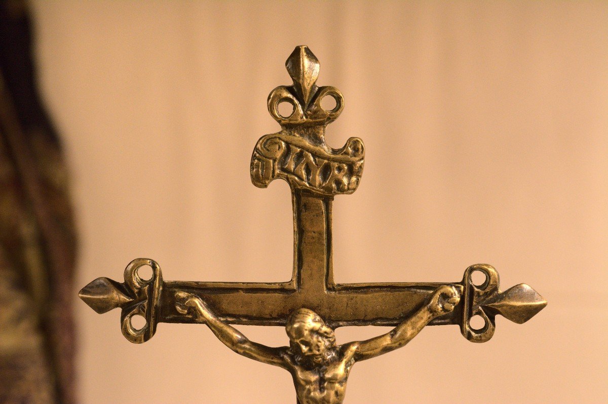 Crucifix - Croix En Bronze - Christ - XVIIe Siècle 17e - Haute Époque-photo-2