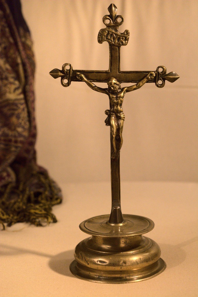 Crucifix - Croix En Bronze - Christ - XVIIe Siècle 17e - Haute Époque