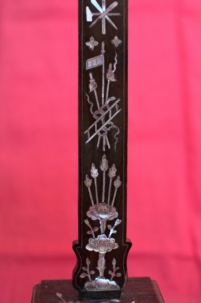 Grande Croix à Incrustations De Nacre - Bois - Crucifix - Cœur - Passion - XIXe Siècle 19e-photo-4