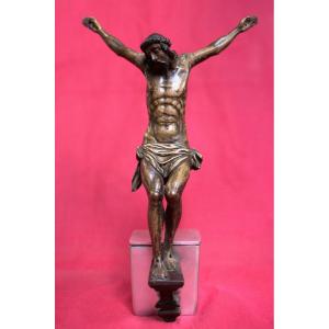 Christ En Bois Polychrome - XVIIe Siècle 17e - Haute époque - Corpus Christi - Crucifix 