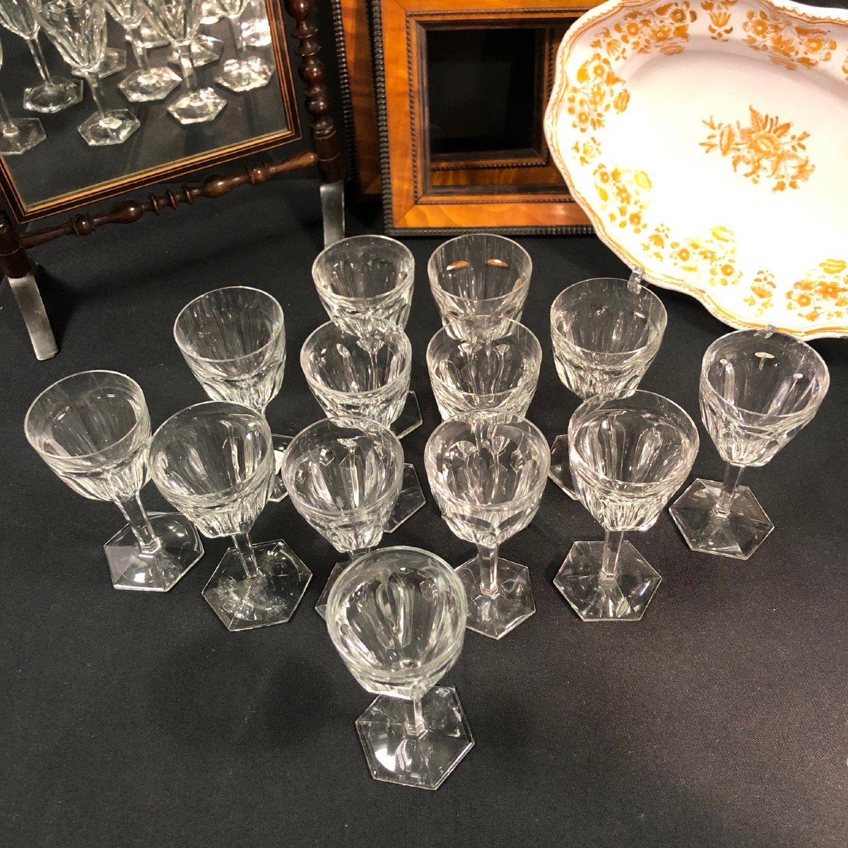 12 Cooked Wine Glasses In Crystal Attributed To Baccarat, Compiègne Model-photo-4