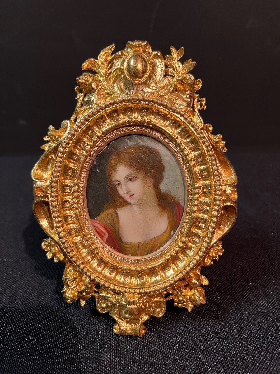 Miniature And Frame Of The Maison Alphonse Giroux In Paris (1776-1848)